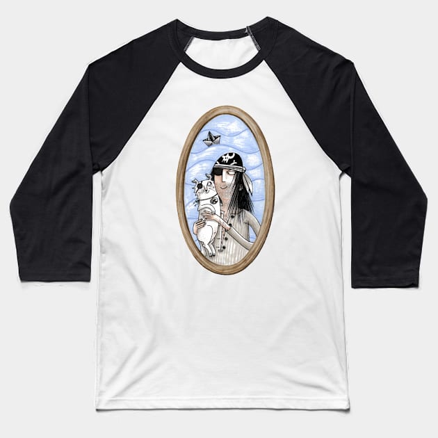 Pirat mit seinem Hund - Pirate With His Dog Baseball T-Shirt by JunieMond